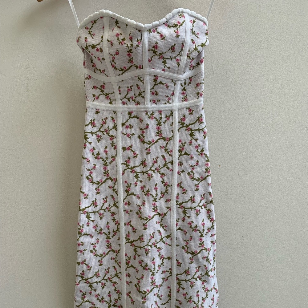 BCBG MaxAzria strapless floral knitted dress, XXS